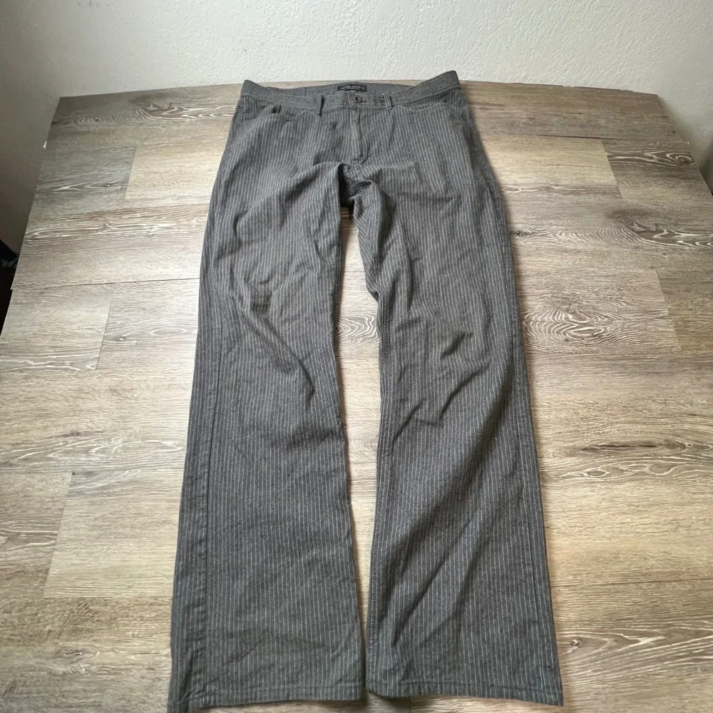 Banana Republic Pants Mens 33x30 Gray Pinstripe Straight Fit Cotton Trousers